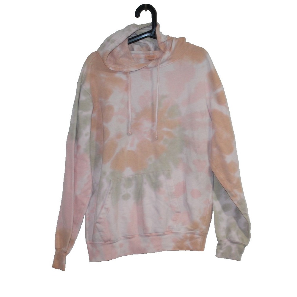 Persaya Tie Dye Hoodie Women's L Pink Orange Pullover Sweatshirt Casual Boho